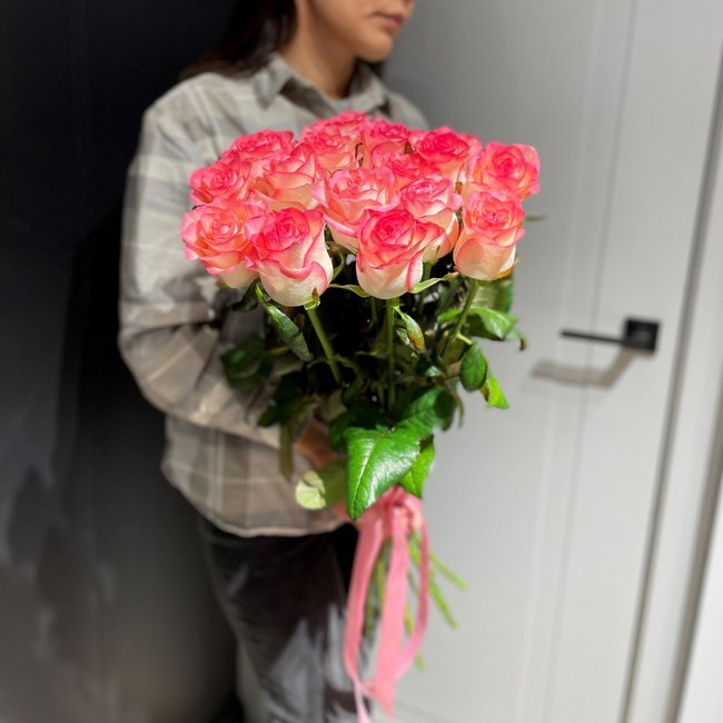 Российские розовые розы - салон «Цвет настроения» в Уфе 14806
