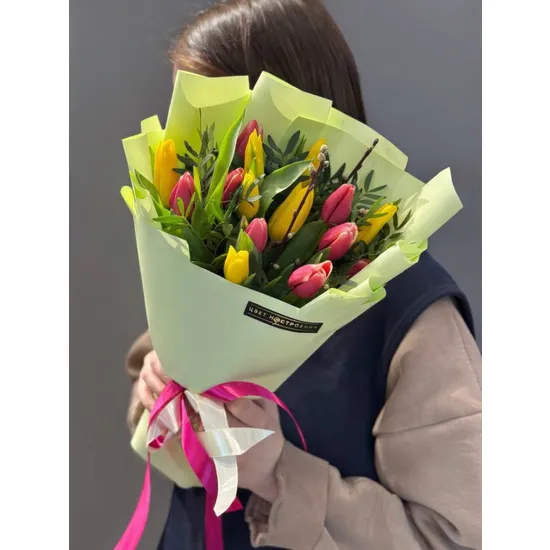 Букет тюльпанов &laquo;Счастье&raquo; от интернет-магазина цветов в 