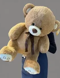 Мягкий медведь кофейный