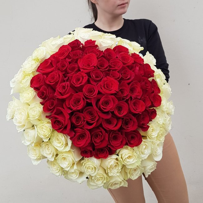 101 роза в форме сердца - салон «Цвет настроения» в Уфе 10371