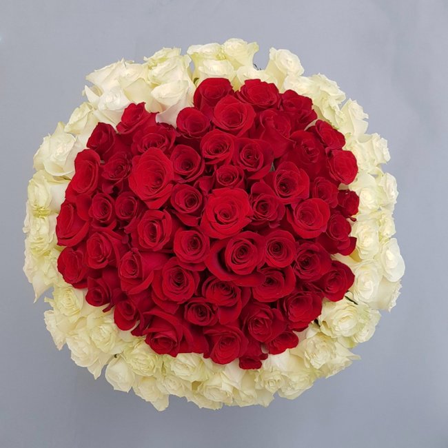 101 роза в форме сердца - салон «Цвет настроения» в Уфе