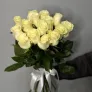Белые розы Эквадор 50см