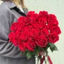 25 красных роз 60см