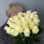 25 белых роз 60см