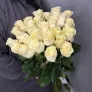 25 белых роз 60см