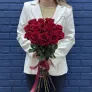 15 красных роз Эквадор 60см