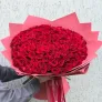 101 красная роза в упаковке 60см