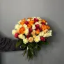 51 роза Кения микс с лентой