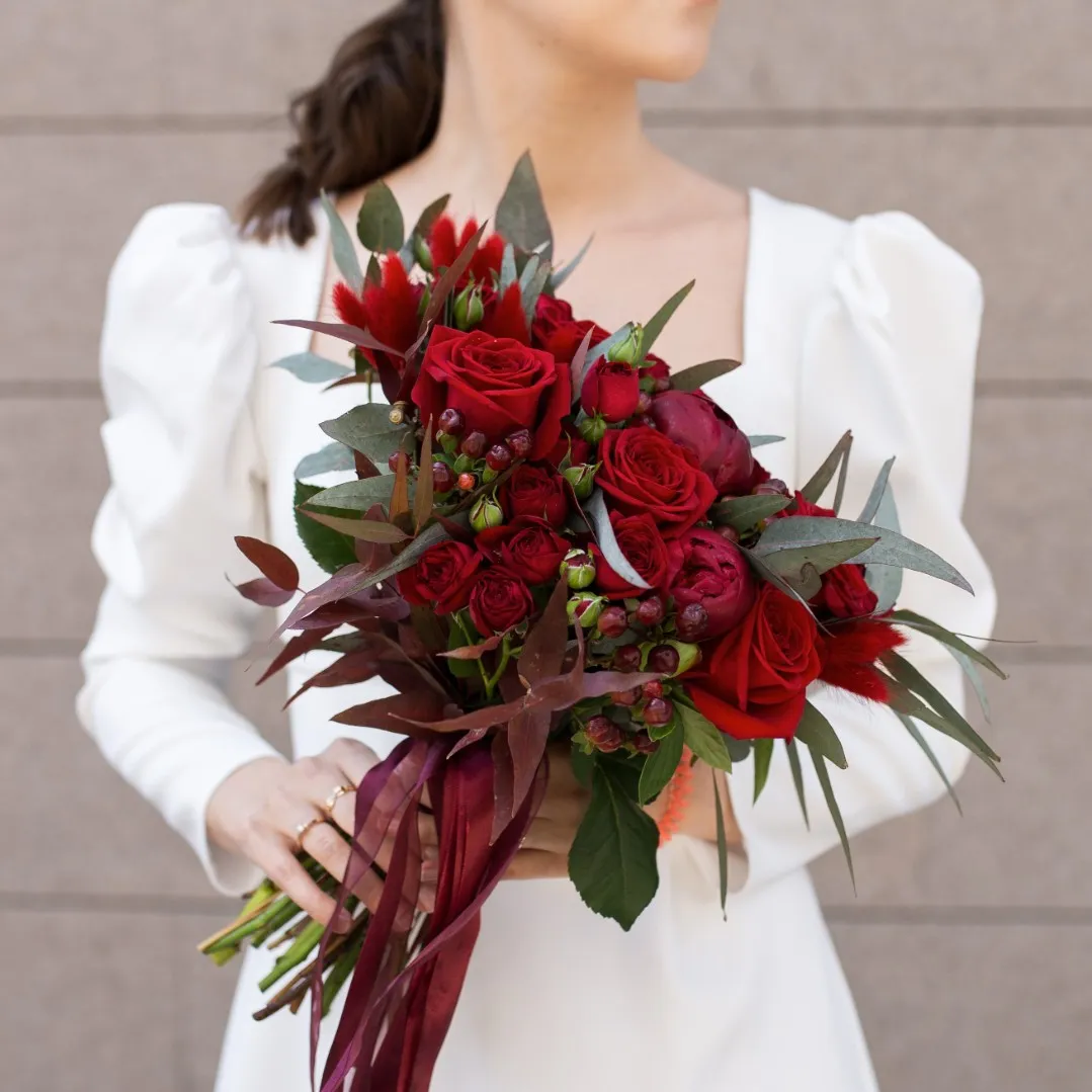 Свадебный букет «Фламенко» от интернет-магазина цветов в 