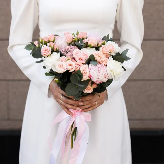 Свадебный букет &laquo;Малиновый сорбет&raquo; от интернет-магазина цветов в 