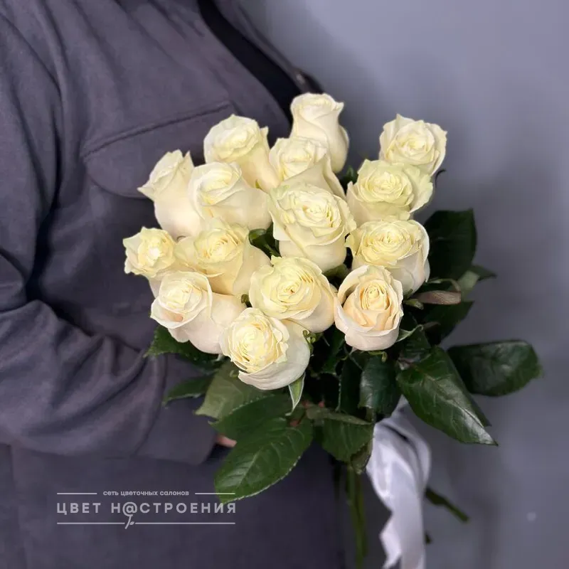 Белые розы Эквадор 60см