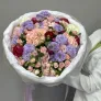 Большой авторский букет с гортензией и эустомой «Лавандовый рассвет»