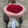 35 Кенийских красных роз 50см в упаковке