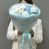 Сборный букет с голубой гортензией и диантусами