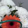 Осенняя композиция в сумочке на 1 сентября с хризантемой