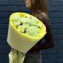 Букет №1 из желтых хризантем с хлопком