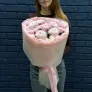 Букет №2 из розовых хризантем с хлопком