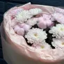 Букет №2 из розовых хризантем с хлопком