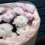 Букет №2 из розовых хризантем с хлопком