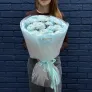 Букет №3 из голубых хризантем с хлопком