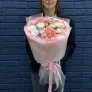 Букет №5 с розовой французской розой и хризантемой