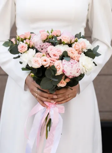 Свадебный букет &laquo;Малиновый сорбет&raquo; от интернет-магазина цветов в 