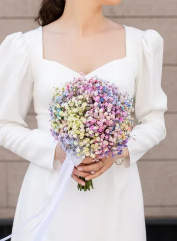 Свадебный букет &laquo;Радужные переливы&raquo; от интернет-магазина цветов в 